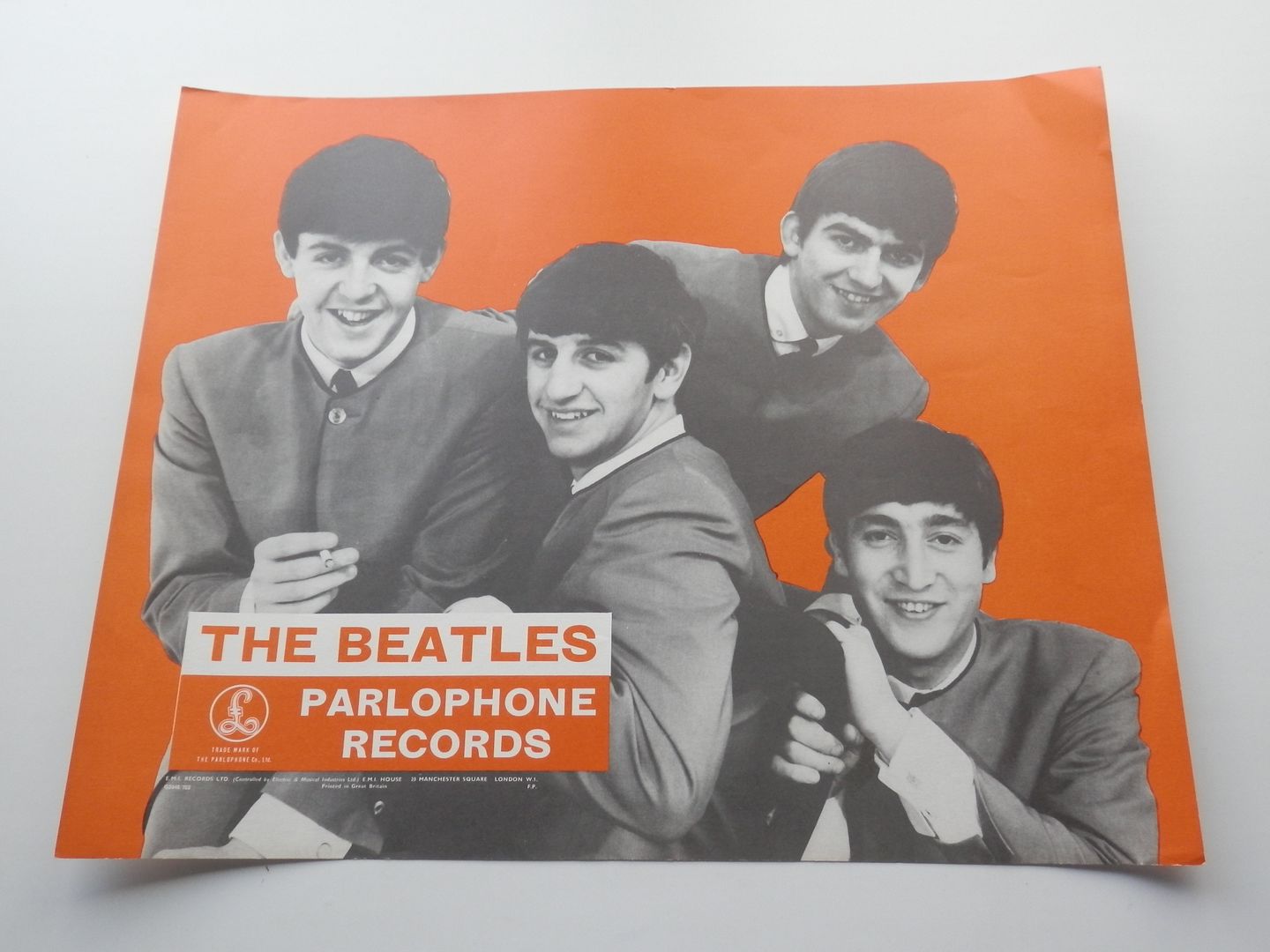 The Beatles Original Parlophone Promotional Shop Poster Excellent